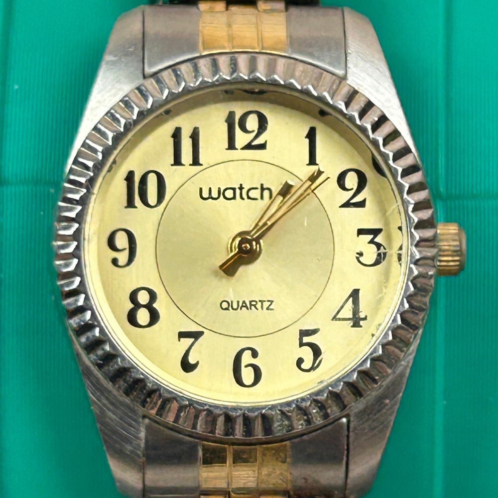 Watch-It M.Z. Berger MLN3013 Two Tone Quartz Watch‎ Gold Dial Expansion Band